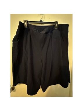 Lands' End Women's Plus Size 24W Navy Blue Chino Dress Shorts